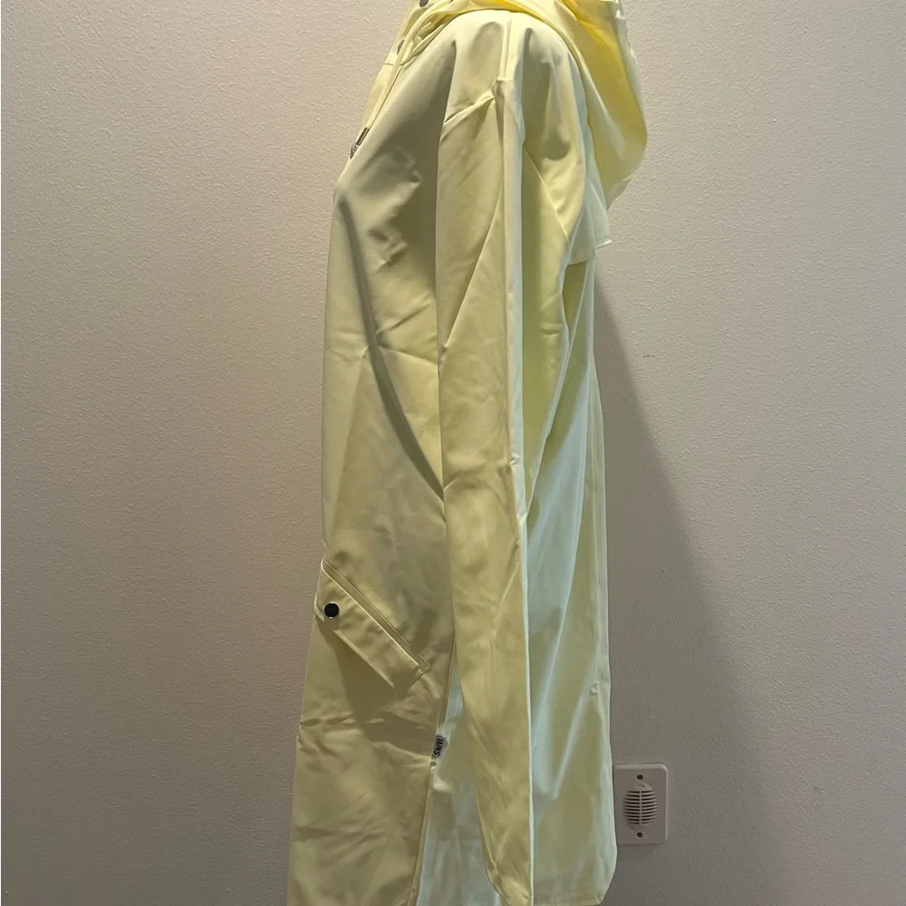 Rains Long Waterproof Unisex Jacket in Straw Size Small NWT - Picture 3 of 12